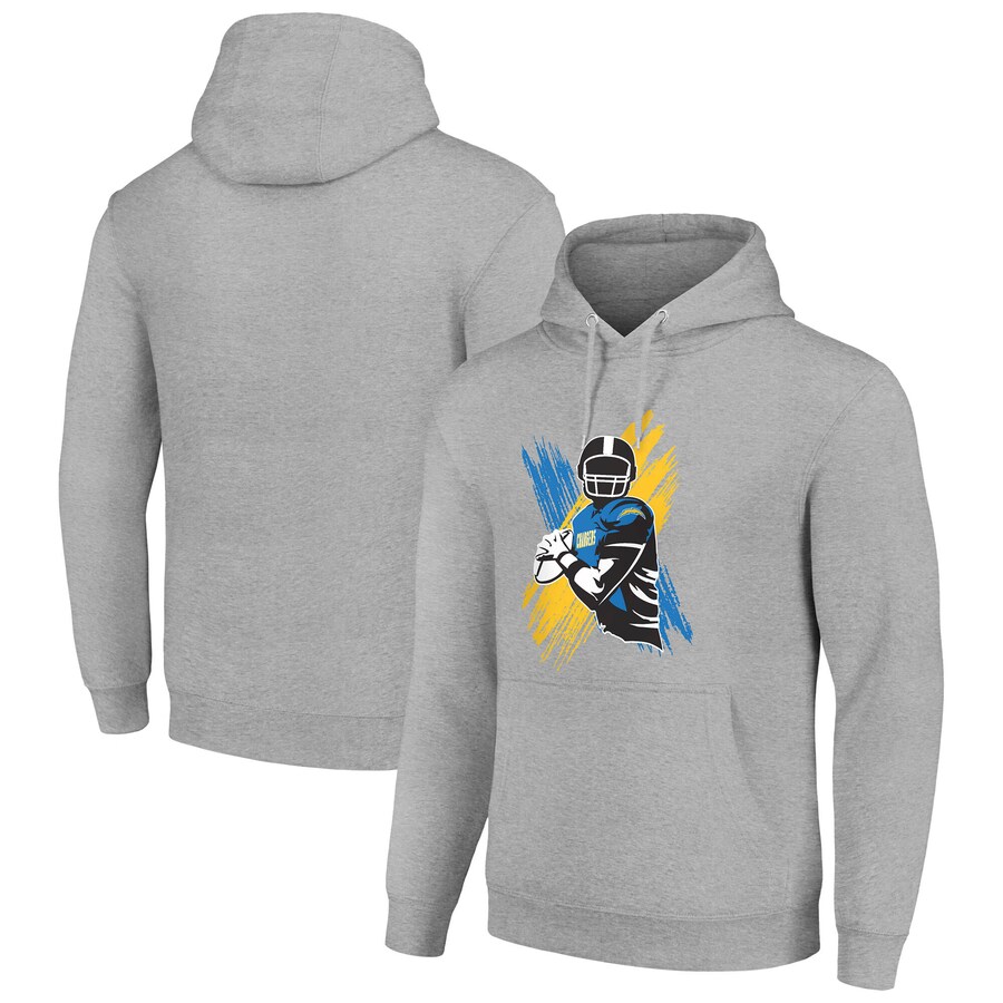 Men los angeles chargers grey 2024 NFL hoodie